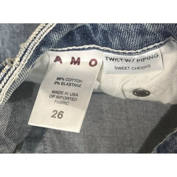 AMO Twist Jeans Women’s 26 Slim Fit Midrise Crop Ankle Piping Sweet Cheeks NWOT - Picture 7 of 10
